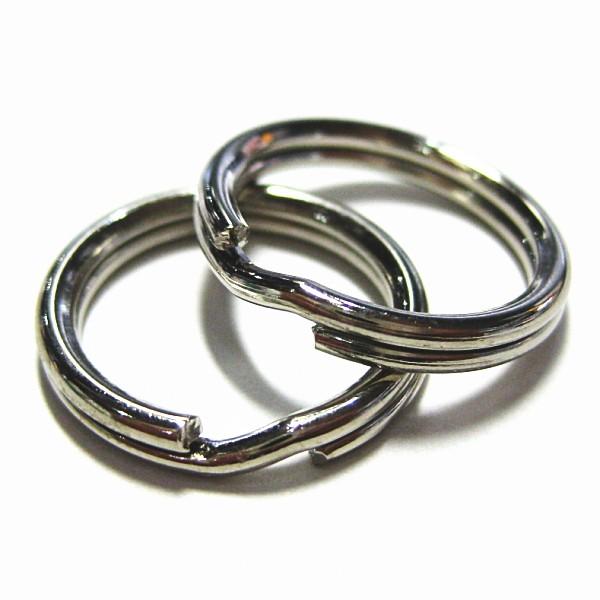 7279-【基本パーツ】　２重カン　銀色（平たいタイプ）　１５mm　１０個/１セット | 