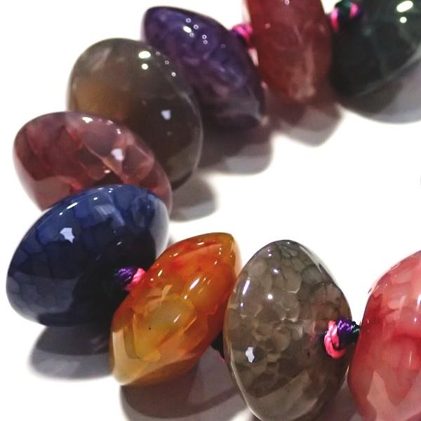 7286-《天然石いろいろ》　クラックルアゲート　染ミックスカラー　ロンデル　２０x１０mm　１０個/１パック |  | 01