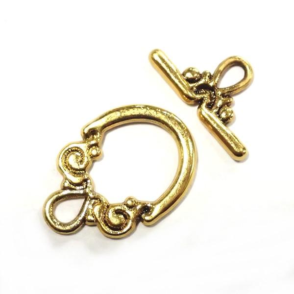 7304-《トグル》　アジアントグル　金古美　バーの長さ１７mm　１０ペア/１セット | 