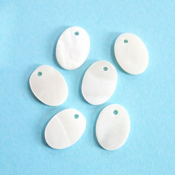 7409-『シェル』　チャーム　楕円　１０x１４mm　６個/１パック | 