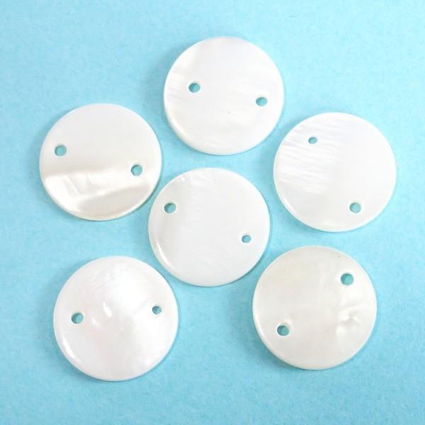 7418-『シェル』　２ホール　ラウンド　１５mm　６個/１パック | 