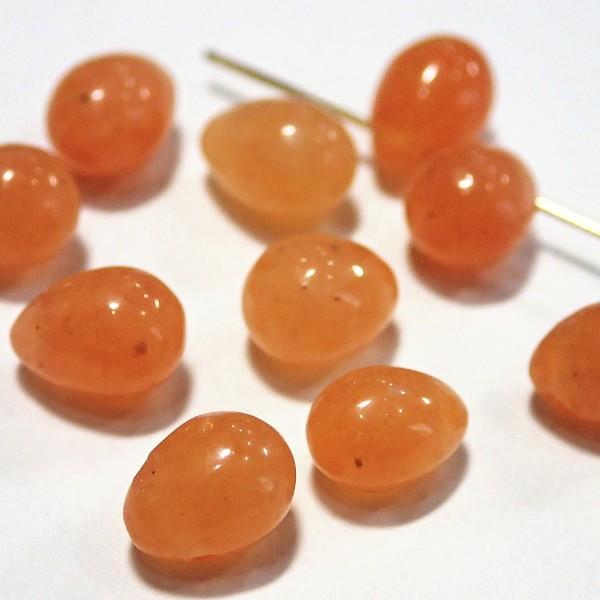 7452-《天然石たまごのたね》　ピーチアベンチュリン　７ｘ４mm　１０個/１パック | 