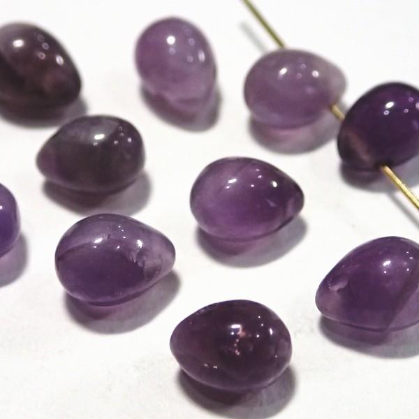 7457-《天然石たまごのたね》　アメジスト　７ｘ４mm　１０個/１パック | 