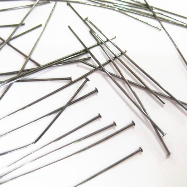 7461-【Ｔピン 太さ0.5mm】 黒銀色　長さ２５ｍｍ　約５０本/１パック | 