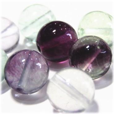 7502-天然石 10mm丸玉 フローライトマルチ 10粒 | 