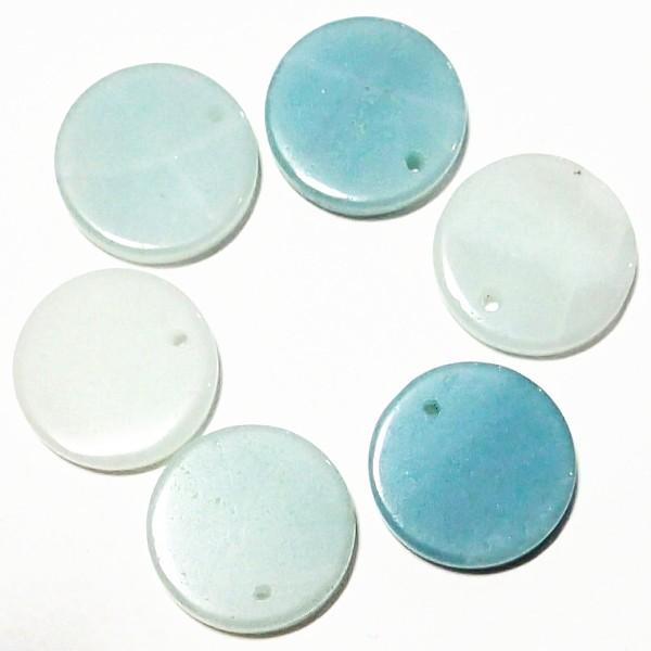 7556-《天然石ディスク》　アマゾナイト　約１３mm　６個/１パック | 