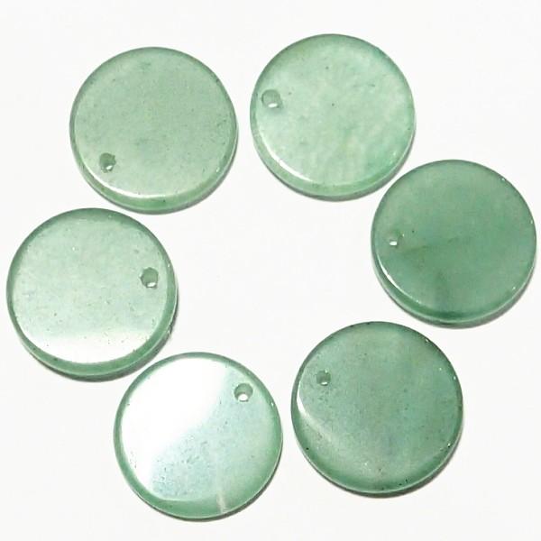 7558-《天然石ディスク》　グリーンアベンチュリン　約１３mm　６個/１パック | 
