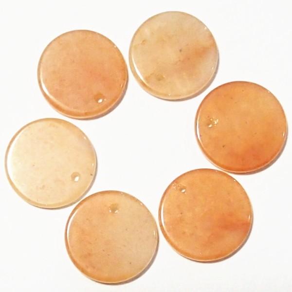 7559-《天然石ディスク》　レッドアベンチュリン　約１３mm　６個/１パック | 