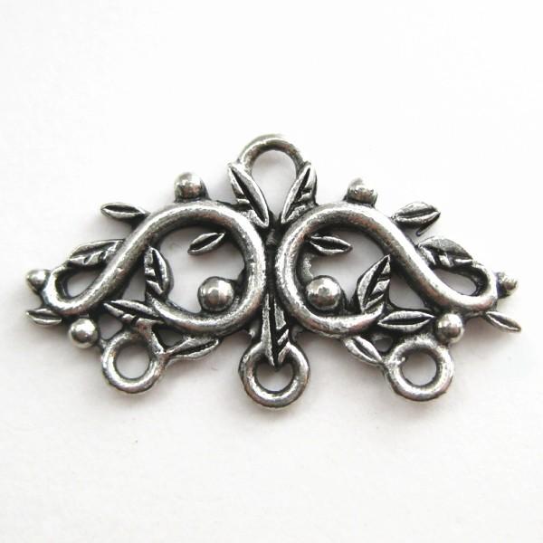 7688-【ＮＹピューター】　コネクター　銀古美　３０ｘ１７mm　５個/１セット | 