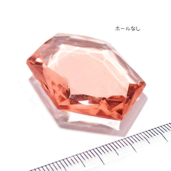 7725-〔ガラス〕　六角形　ロザリン　※カット有・ホール無し※　４６ｘ３１mm　１個 |  | 01