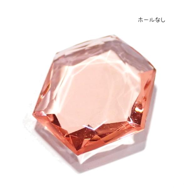 7725-〔ガラス〕　六角形　ロザリン　※カット有・ホール無し※　４６ｘ３１mm　１個 |  | 02