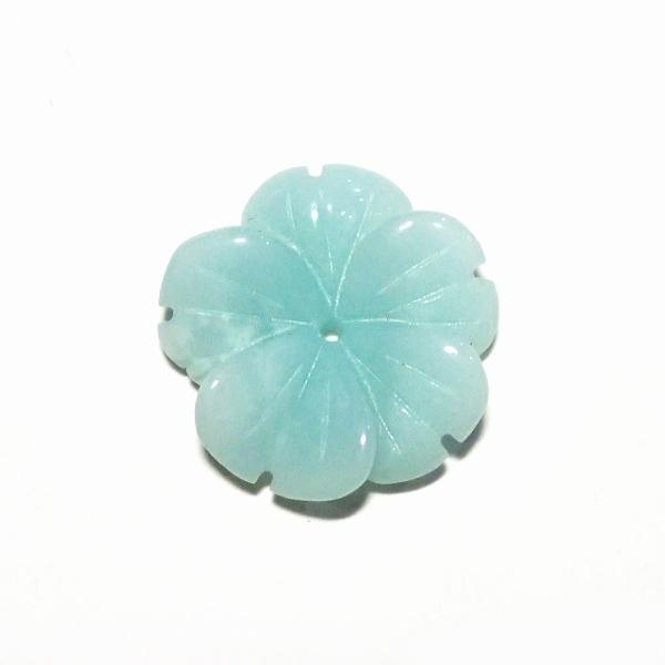 7739-《天然石　フラワー》　アマゾナイト　１８mm　１個 | 