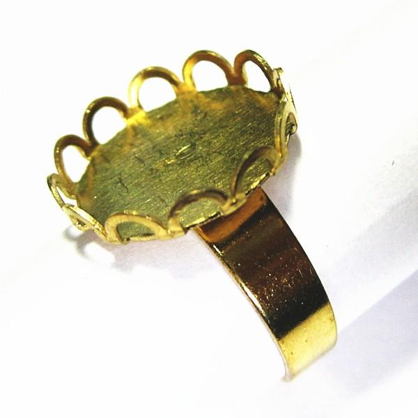 7744-『指輪パーツ』　Brassセッティングリング　金色　１５mm（トレイ部分）　４個/１セット |  | 01