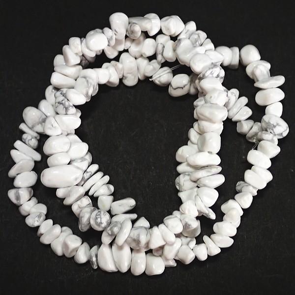 7757-《天然石　ちびころ》　ホワイトハウライト　約３９cm/１本 | 