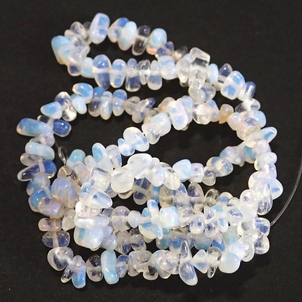 7758-《天然石　ちびころ》　ホワイトオパール（人造）　約３９cm/１本 | 