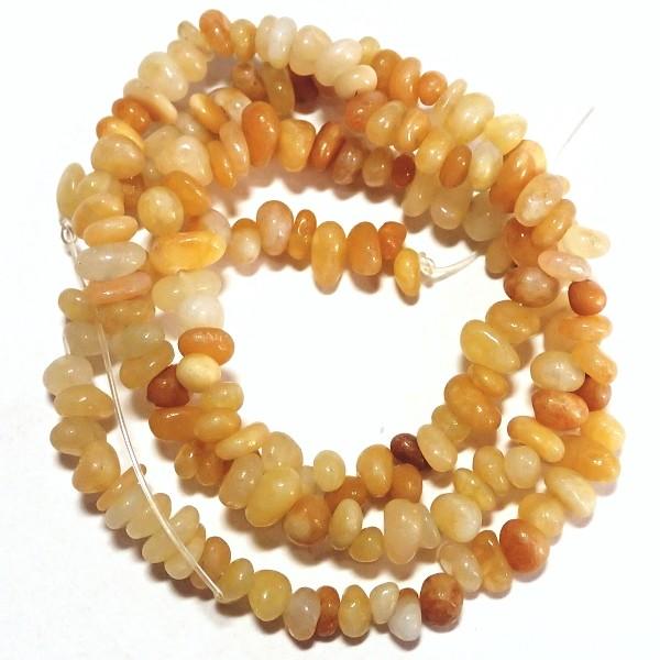 7760-《天然石　ちびころ》　イエロージェイド　約３９cm/１本 | 