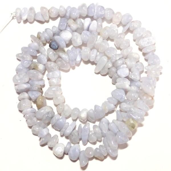 7786-《天然石　ちびころ》　ブルーレースアゲート　約３９cm/１本 | 