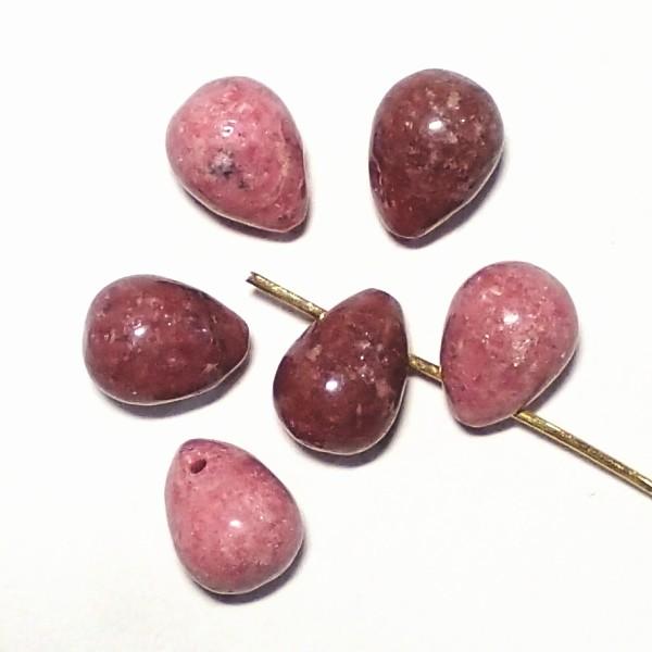 7795-《天然石太っちょドロップ》　ロードナイト　８x１０mm　６個/１パック | 