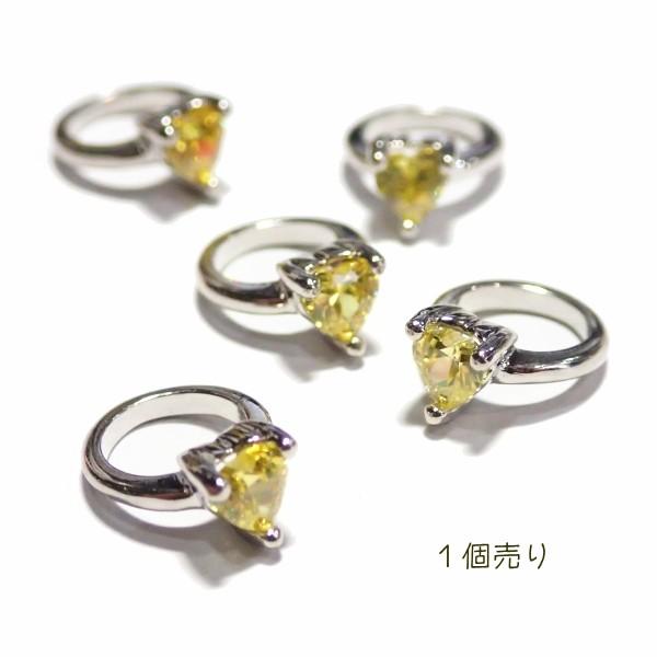 7819-ジルコニア　ドールリング（小）　イエロー　ハート　外径８．５mm　１個 |  | 01