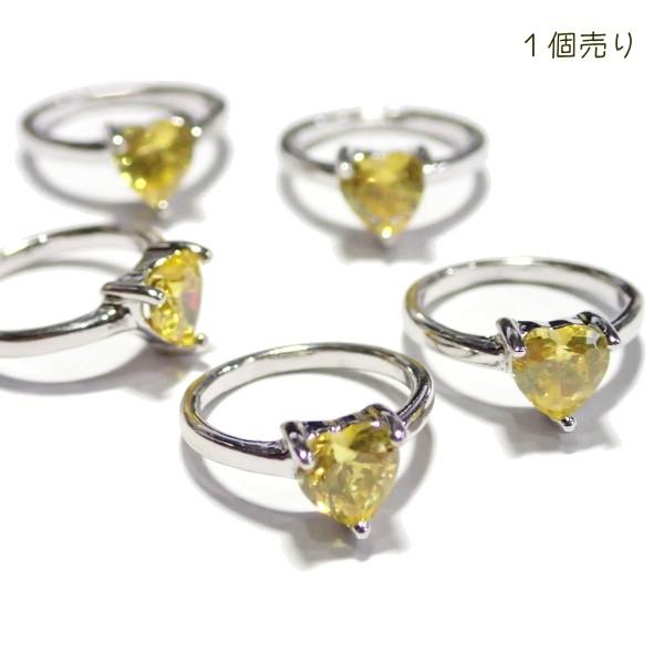 7821-ジルコニア　ドールリング（大）　イエロー　ハート　外径１３mm　１個 |  | 01