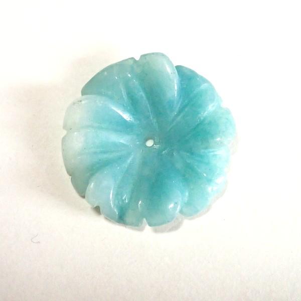 7883-《天然石　フラワー》　アマゾナイト　２０mm　１個 | 