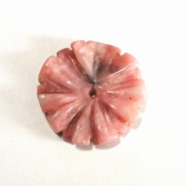 7887-《天然石　フラワー》　ロードナイト　２０mm　１個 | 