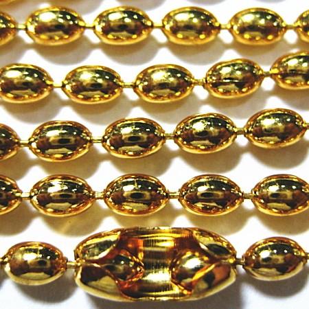 7944-【チェーン】　４．５x３．５mmナツメ　ゴールド　１００cm　１本 | 