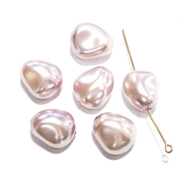 8051-《チェコグラスパール》　ナゲット　ライラック　１５x１３mm　６個/１パック | 