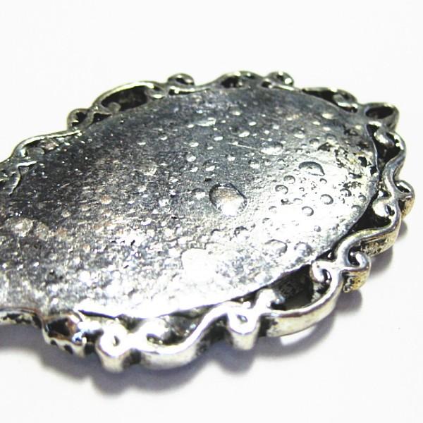 8096-《メタルチャーム・パーツ》※処分品※　手鏡　銀古美　６４ｘ２７mm　１個 |  | 01