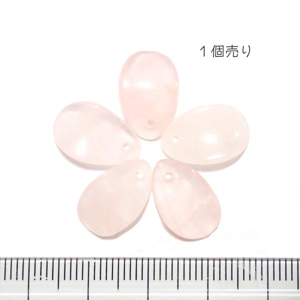 8208-《天然石　フラワー》　花びら　ローズクォーツ　１０x１５mm　１個 | 