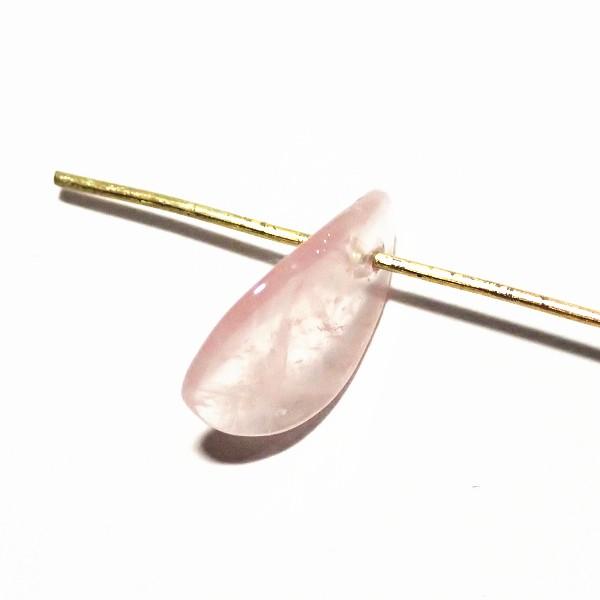 8208-《天然石 フラワー》 花びら ローズクォーツ 10x15mm