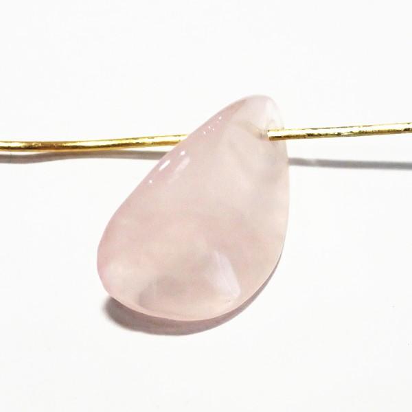 8209-《天然石　フラワー》　花びら　ローズクォーツ　１４x２０mm　１個 |  | 01