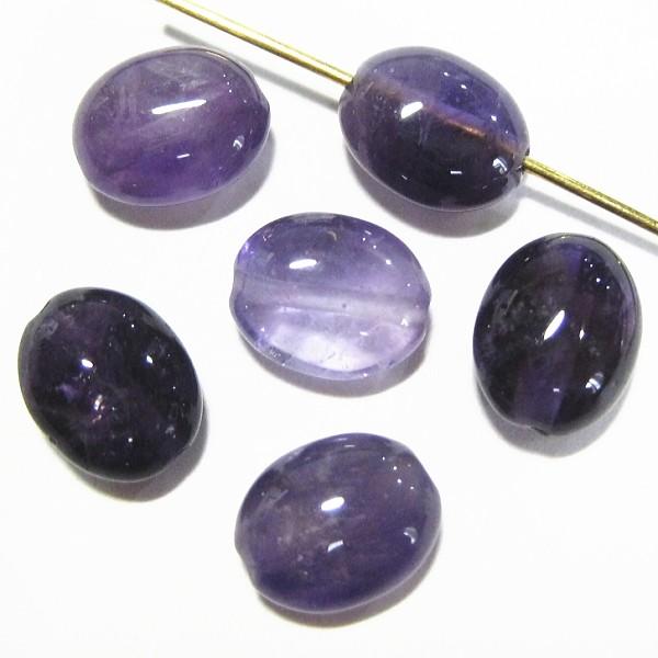 8272-《天然石楕円オーバル》　アメジスト　１０x８mm平均　６個/１パック | 