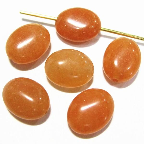 8277-《天然石楕円オーバル》　レッドアベンチュリン　１０x８mm平均　６個/１パック | 