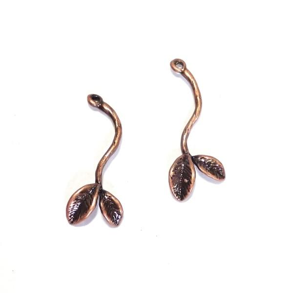 8341-Brass双葉パーツ 銅古美【2個】 | 