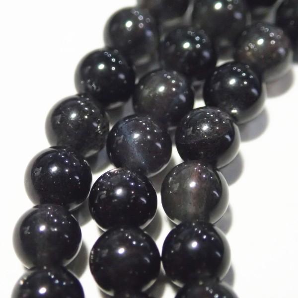 8345-《天然石　1連売り》　スキャポライト　キャッツアイ（濃いめ）　４mm　１本約３８cm |  | 01