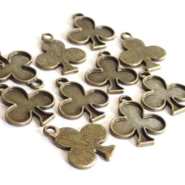 8372-［セッティング］　ミール皿　クローバー　真鍮古美　２５x２０mm　１０個/１パック |  | 01