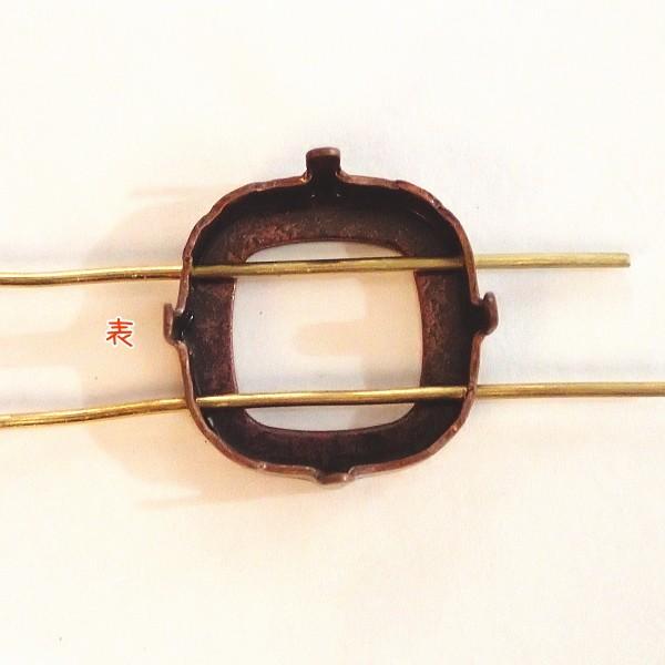 8407-《天然石　カボション》　台座　銅古美（４穴）　角丸　１６mm用　２個/１パック |  | 01