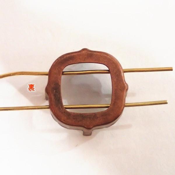 8407-《天然石　カボション》　台座　銅古美（４穴）　角丸　１６mm用　２個/１パック |  | 02