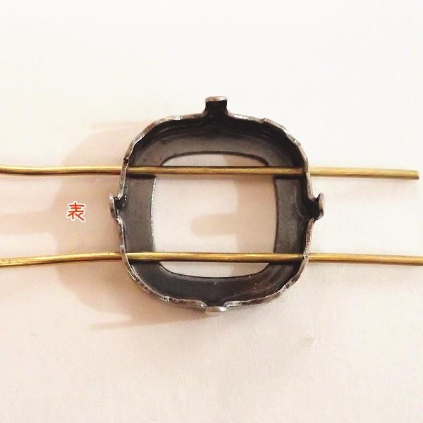 8408-《天然石　カボション》　台座　銀古美（４穴）　角丸　１６mm用　２個/１パック |  | 01