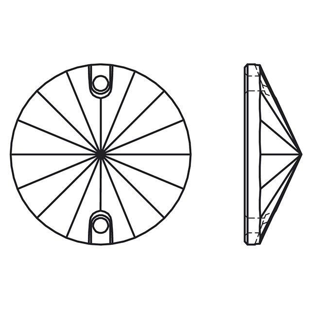 8526-swarovski　＃3200　メタルブルー２ホール　１４mm　１個 |  | 01