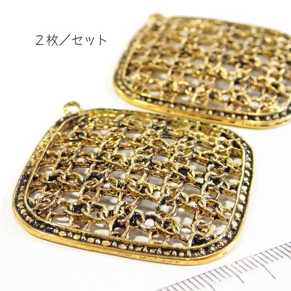 8545-『LLパーツ』　ペンダントパーツ　金古美　４７mm（１mm）　２個 |  | 01