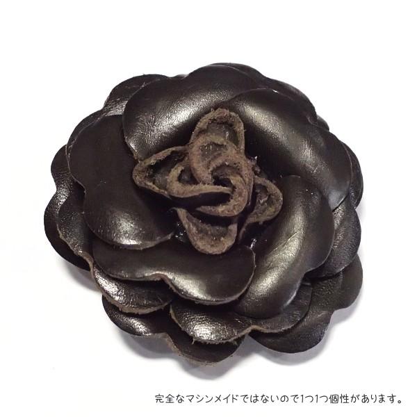 8580-『レザーフラワー』　ダークブラウン　４５mm　１個 | 