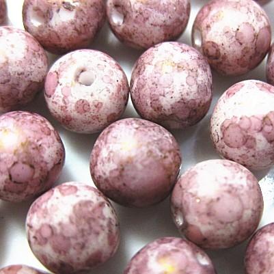 0088-6RD/M84496 【チェコ６丸】 ラスターピンクマット不透明　６ミリ　５０個/１パック | 