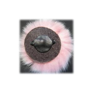 8883-『ファー』　ラビットファーフラワー　ホワイト　Wカン付き　標準７０mm　１個 |  | 02