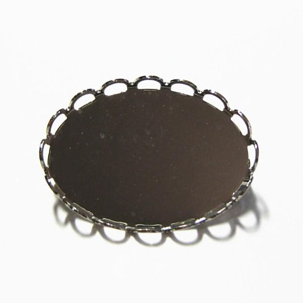 8887-《ブローチ》　ブローチセッティング　ニッケル　楕円　１８x２５mm　２個/１セット | 