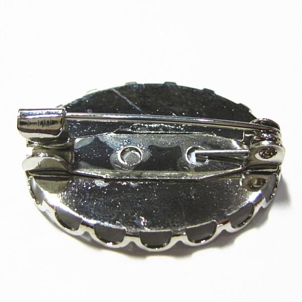 8887-《ブローチ》　ブローチセッティング　ニッケル　楕円　１８x２５mm　２個/１セット |  | 01