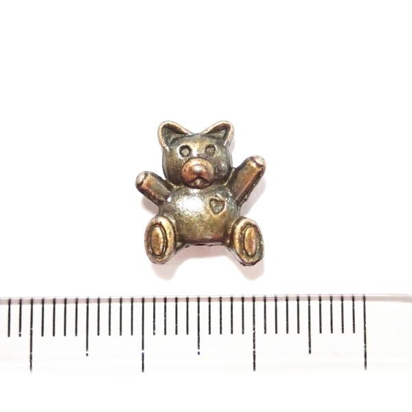 8899-《メタルチャーム・パーツ》　おもちゃのクマ　真鍮古美　１４ｘ１３mm　１０個/１セット |  | 01