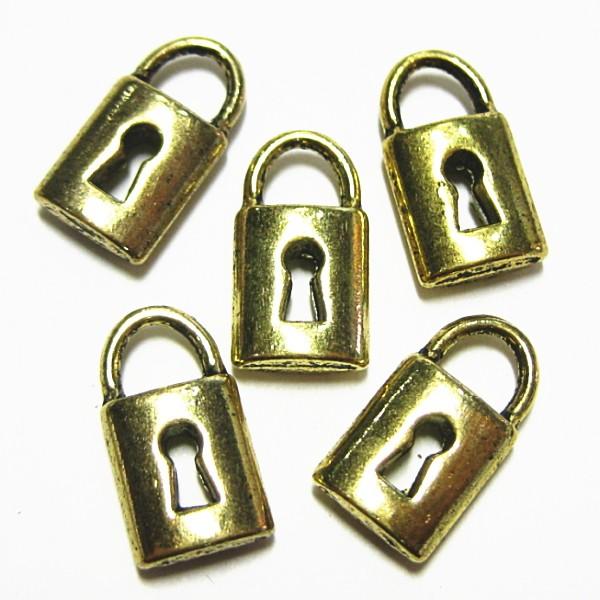 8905-《メタルチャーム・パーツ》　鍵　金古美　１４ｘ７．５mm　１０個/１セット | 