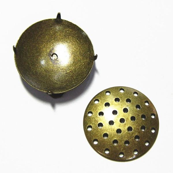 8910-『指輪パーツ』　リングパーツ（トップのみ）　真鍮古美　２０mm（シャワー台）　１個 | 